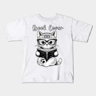 Book Lover Cat Kids T-Shirt